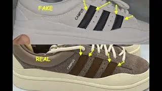 Adidas Campus Bad Bunny how to spot fake. Real vs fake Adidas Bad Bunny x Campus light sneakers