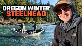 Landing Winter Steelhead in Freezing Temps! | Oregon Drift Boat Fishing