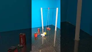 Rope Pulley Lifting Model ❤️ DPDT Switch Working Model ⚡️Gear Motor Project #diy #ytshort #shorts