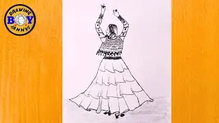 How to Draw a Girl Wearing a Traditional Dress _ Beautiful dress _ pencil drawing for beginner 