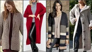 Amazing and Stunning crochet handknit knitting cardigan long jacket designs for woman