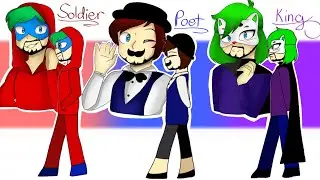 Soldier, Poet, King meme (jacksepticeye egos)
