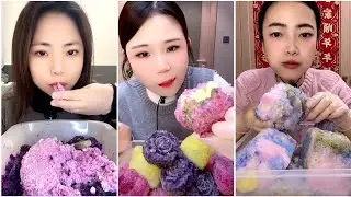 ASMR ICE EATING with MATCHA and MILK POWDER with PASSION FRUIT 