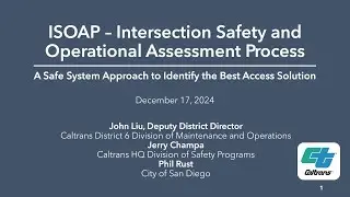 Intersection Safety & Operational Assessment Process (ISOAP) Rollout Training
