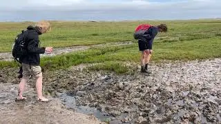 Muddy Seekers on the Holy Isle Pilgrimage Walk.