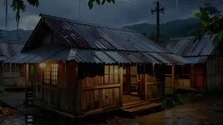 Peaceful Cabin Rain at Night | Forest Ambience for Deep Sleep & Relaxation