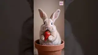 Strawberry Delight- A Bunny&rsquo;s Sweet Treat in a Terracotta Pot #cute  #petrabbit #pet #rabbit