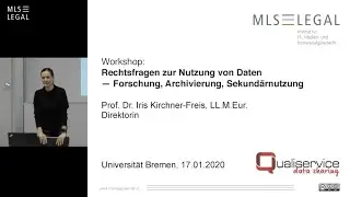 Rechtsfragen zur Nutzung von Daten - Forschung, Archivierung, Sekund&auml;rnutzung