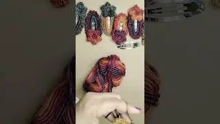 Autumn inspired hair clip with puff flower crochet 