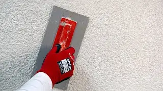 Mineralischen, d&uuml;nnschichtigen Oberputz auftragen; Wand bzw. WDVS (W&auml;rmed&auml;mmverbundsystem) verputzen
