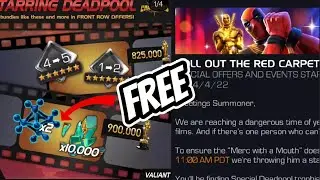 Roll Out the Red Carpet Event!! Insane FREE FTP rewards!! Starring Deadpool - MCOC