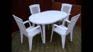 OUTDOOR PLASTIC TABLE AND CHAIRS