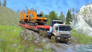REVEALED: The Hidden Danger of Transporting Excavators Across Extreme River Paths