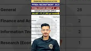 PFRDA Officer Recruitment 2025 | PFRDA New Vacancy 2025 #pfrda #shortsfeed #newvacancy #job #shorts