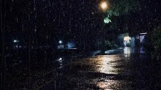 Heavy Night Rain on Empty Street | Deep Sleep & Relax