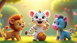 🐯 White Tiger Cub Roaring Fun (Full Part) | Kids Animation Song | Fun Folk Tales | Toddlers Song 🌈🎊