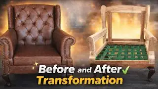 From Wooden Frame to Luxury Brown Leather Chair | Complete Transformation