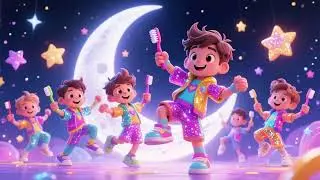 Glitter Moon Toothbrush Dance 🪥🌙 | Fun Kids Songs & Nursery Rhymes