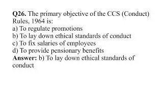 Conduct Rules 50 MCQs