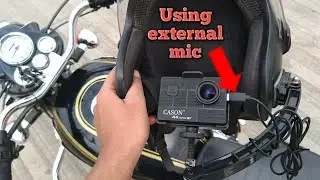 CASON CN10 ACTION CAMERA'S EXTERNAL MIC REVIEW , USING EXTERNAL MIC FOR MOTO VLOGGING  #casoncn10