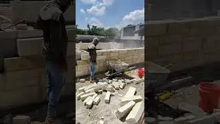 Project site visit during stone installation for a playscape #hardscapedesign #landscaping #pov