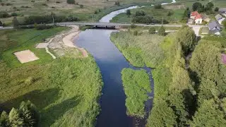 Nowodworce w gminie Wasilków - plaża nad rzeką Supraśl - 2023-08-04 widok z lotu ptaka