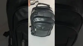 Mochila de Couro Preta Notebook Escolar Masculina Feminina