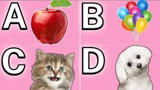 A как яблоко B как воздушный шар C как кот | Песня ABCD | ABCD | Алфавиты | Детский образовательный центр | 🌟