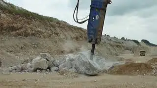 Watch a Large Class HydroRam Hydraulic Hammer at Work on Site