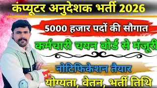 Computer Anudeshak 2025 !! भर्ती तैयार!! बोर्ड से पदों की मंजूरी !! योग्यता!! बिना CET !! नोटिफिकेशन