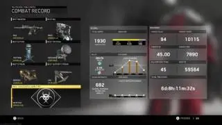 My infinite Warfare Combat Record , Medals , Leaderboards And Classes