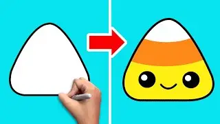 How to Draw Cartoon Candy Corn | Easy Drawing Tutorial for Kids