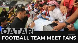 Qatar football team fans meet players at 1st open training session
