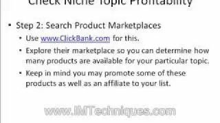 List Building - Part 3 of 7 - How To Check The Profitability Of Your Niche