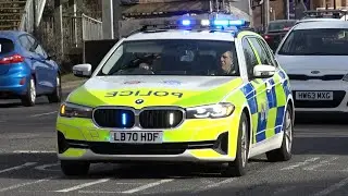 Surrey and Sussex Police (RPU) Roads Policing Unit BMW 5 Series Responding.