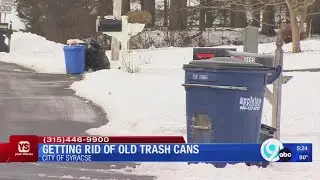Getting rid of old trash cans in Syracuse