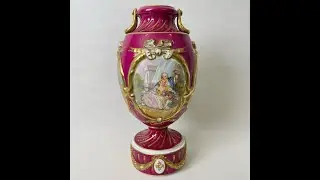 アンティーク 1900年代 磁器 フランス 金彩装飾 フラワーベース(花瓶)  [ Antique and Reuse Fynd]  FYND-0000615【Fynd 商品動画】