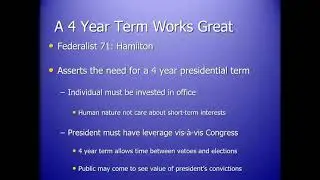Federalist 71   Hamilton on the 4 Year Term for President