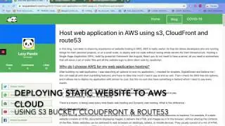 Host web application in AWS using s3, CloudFront and route53