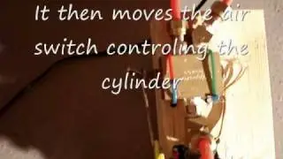 Pneumatic pop up with servo moving switch