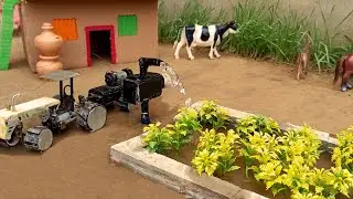 diy water pump tractor science project | village house #waterpump #tractor #minicowshed