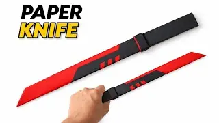 Red and Black Handcrafted Paper Knife / Toy Sword with Sheath