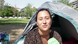 Qui Milano. La situazione del caro affitti. Studentessa in tenda