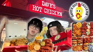 TRYING DAVES HOT CHICKEN FOR THE FIRST TIME! (We Ordered The Whole Menu) 