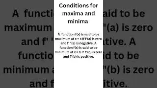 Conditions for maxima and  minima|S4 BA Economics Mathematical Methods for economics