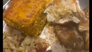 Let&rsquo;s Vibe and make Smothered Chicken, Savory Cabbage, & Sweet Potato Cornbread