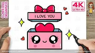 How to Draw a Cute Heart Gift Box | Easy Step-by-Step Drawing for Kids