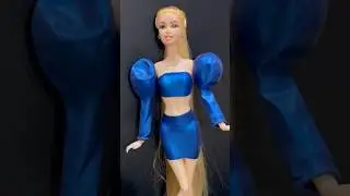 Quick and easy doll dress diy / Balloon dress #barbie #barbiedoll #doll #diy #short  #barbiedress