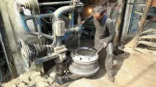 Truck rim wide holes making narrow| truck rim repair