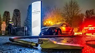 man rijdt lantarenpaal uit de grond in randwijk